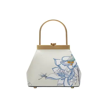Ancient Yi Xi Cow Leather Vintage Handbag With Clasp Women's White