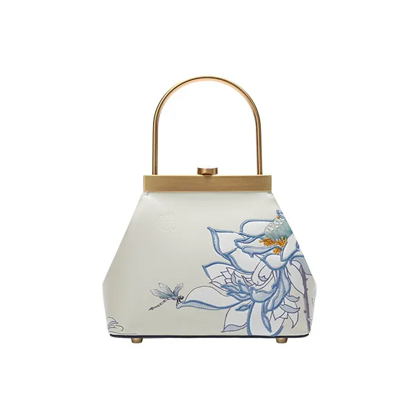 Ancient Yi Xi Cow Leather Vintage Handbag With Clasp Women's White-0