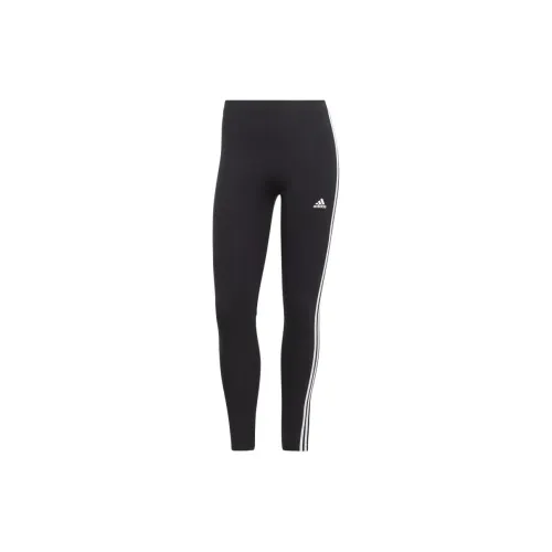 Adidas ESSENTIALS 3 Stripes High Waisted Single Jersey Leggings Athletic Trousers Women's Black