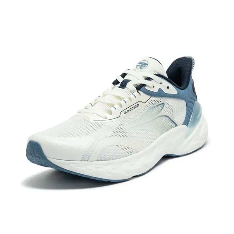 361° Popping Foam Cushioning Breathable Low-Top Training Running Shoes Men's White Blue-1