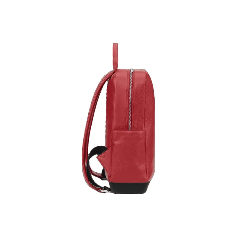 MOLESKINE Grained Matte Cow Leather Backpack Unisex Red-1