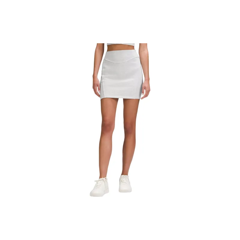 Lululemon Scuba Series Casual Short Skirts Women's Gray White-1