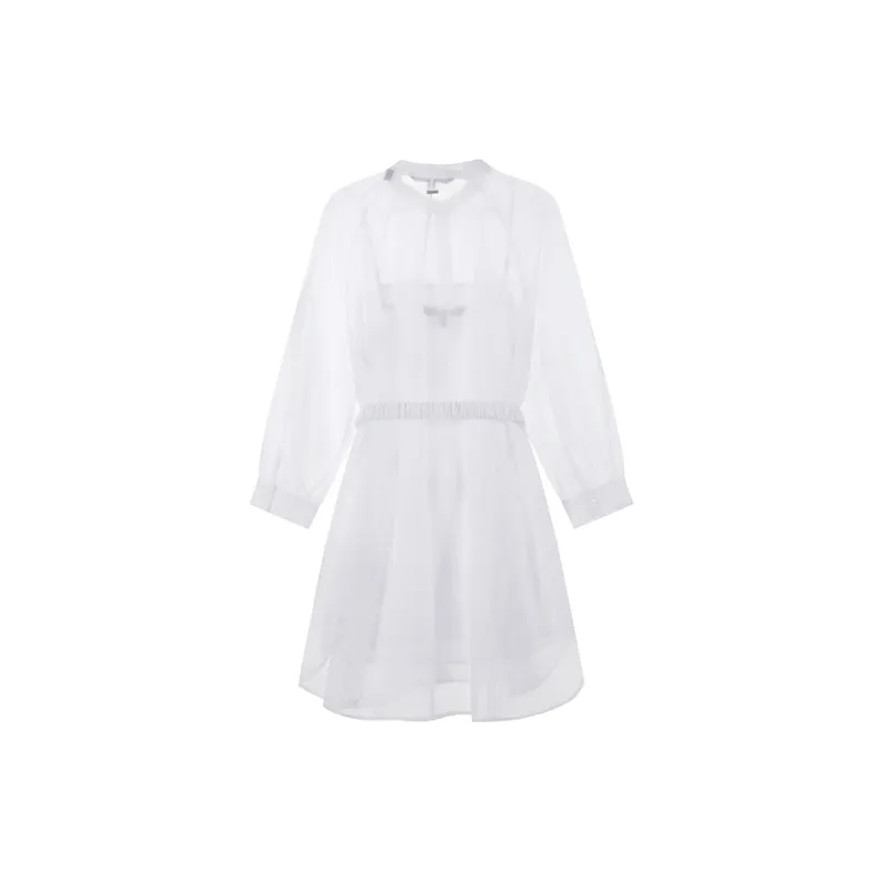 ARMANI EXCHANGEAE Long Sleeved Dress Women's White-1
