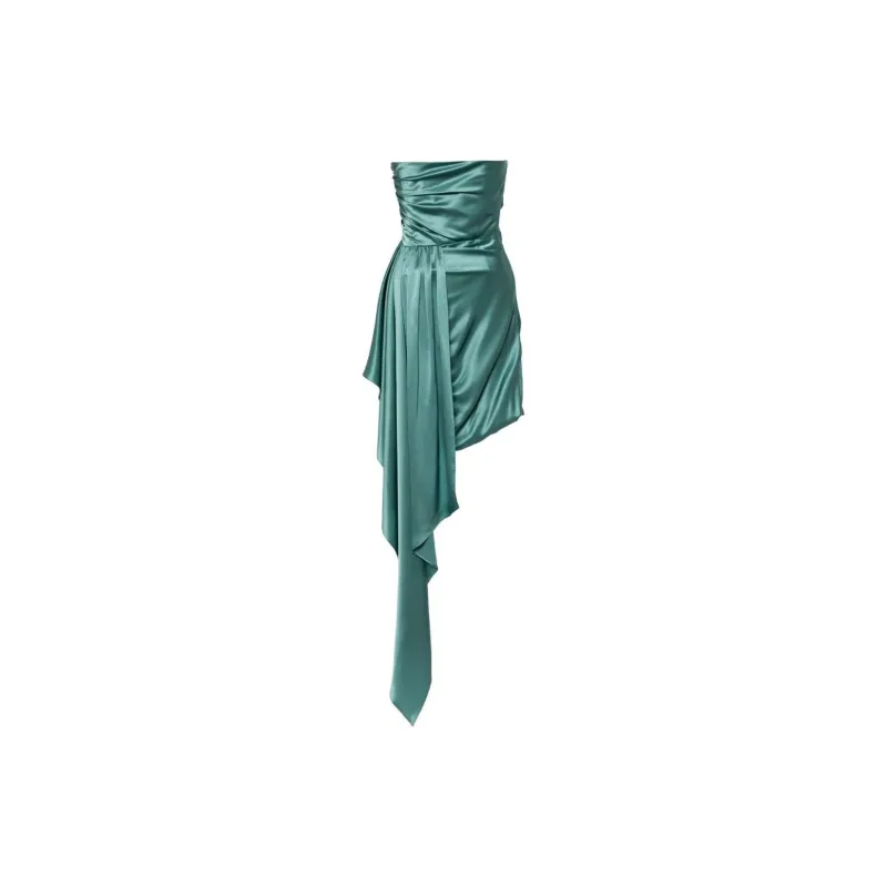 Michelle Mason Draped Strapless Silk Mini Dress-1