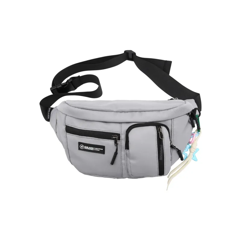MOK Nylon Crossbody Bag Fanny Pack Sling Bag Regular Unisex White/Gray/Black/Orange/Blue-2