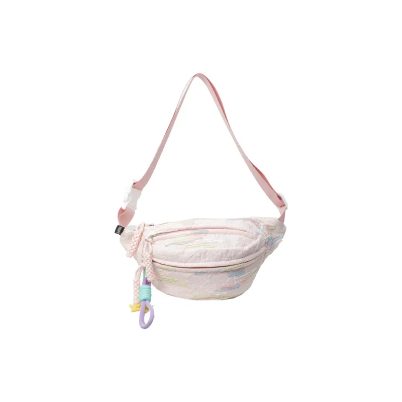 MOK Nylon Fabric Sling Bag Regular Unisex Ecru/Black/Pink/Yellow-6