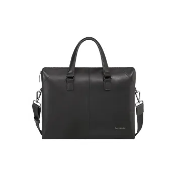 SAMSONITE Cow Leather Briefcase One Shoulder Handbag Men's Black