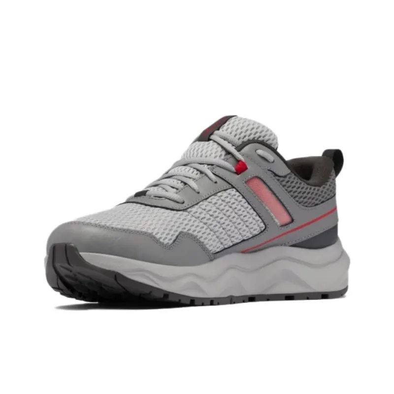 Columbia Plateau Water-Resistant Low-Top Trekking Shoes Men's Gray Red-2