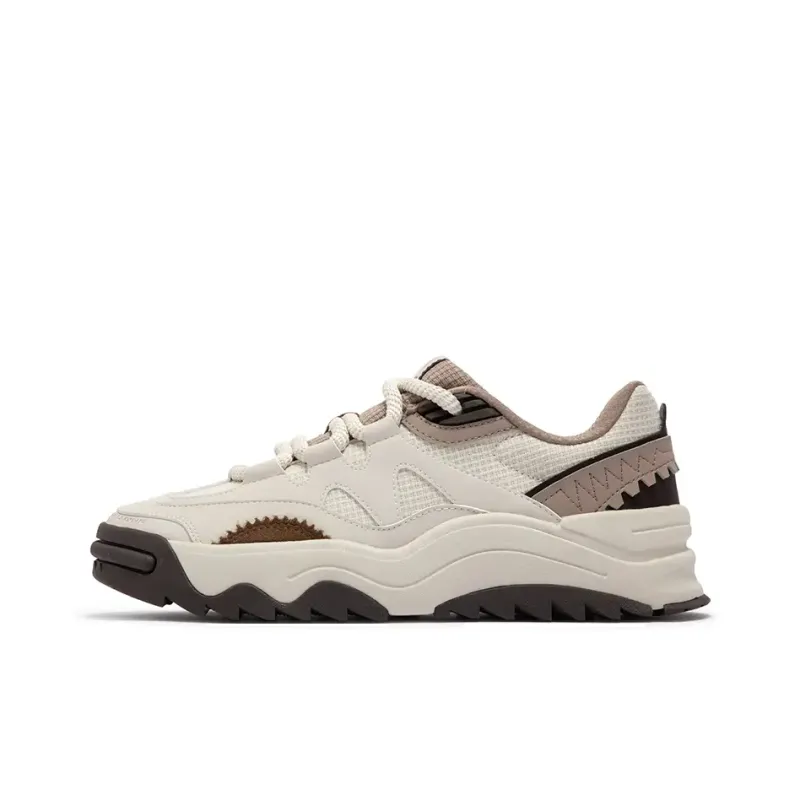 361° Wear-Resistant Low-Top Skateboard Shoes Men's White Umber-0