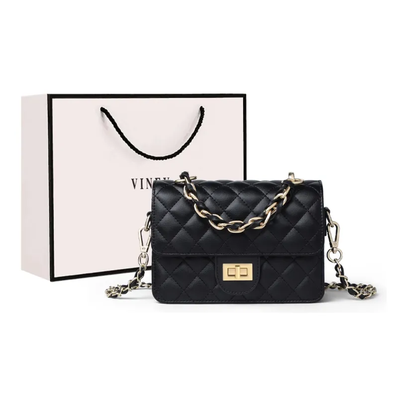 VINEY Cow Leather Crossbody Bag, Shoulder Bag Trumpets Women's White/Black-5