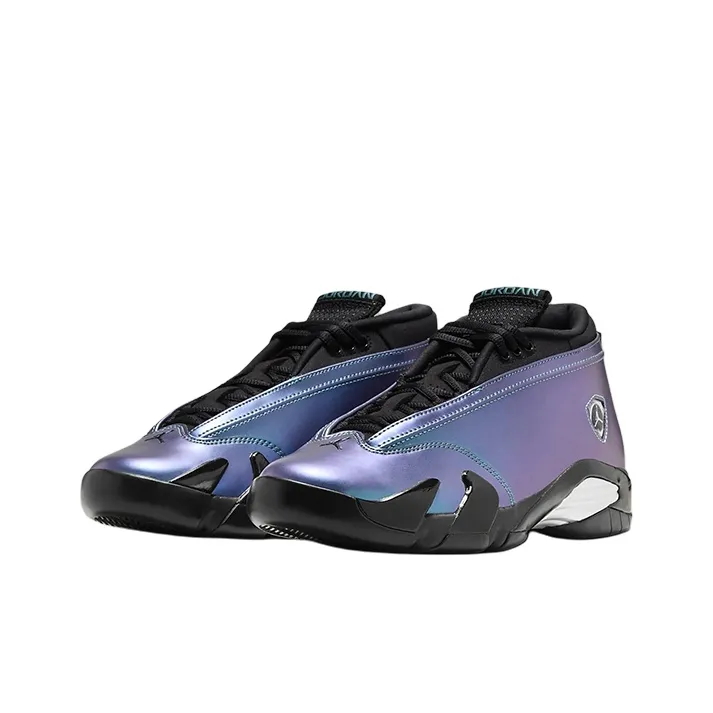 Jordan Air Jordan 14 Retro 'Love Letter' Cushioned Slip-Resistant Mid-Top Vintage Basketball Shoes Men's Purple Blue-2