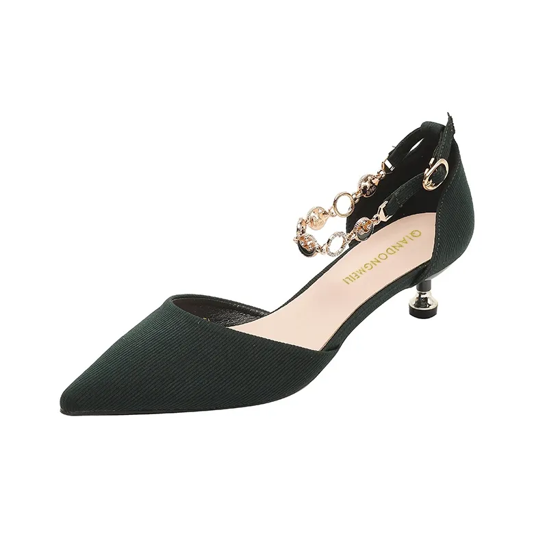 Qiandongmeili Strap Sandals 3.5cm Women's Black-5