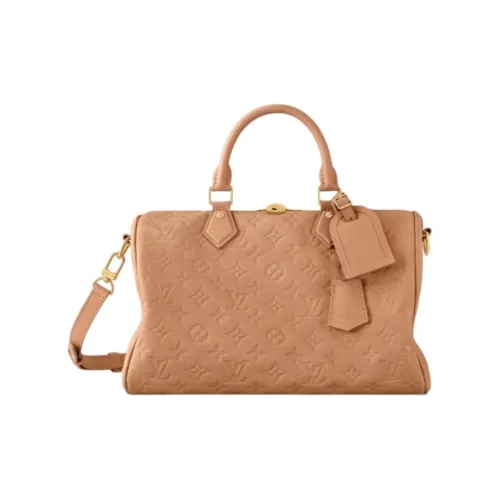 LOUIS VUITTON Speedy Cow Leather Pillow Bag One Shoulder Crossbody Portable Travel Bag Women's