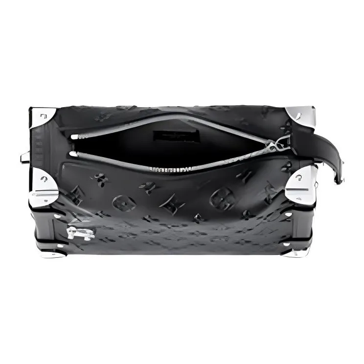 LOUIS VUITTON Monogram Debossed Calfskin Side Trunk Black-3