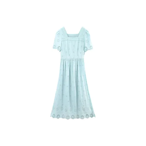 A Paradise For Awakening Short-Sleeved Dresses Women's Lake Blue