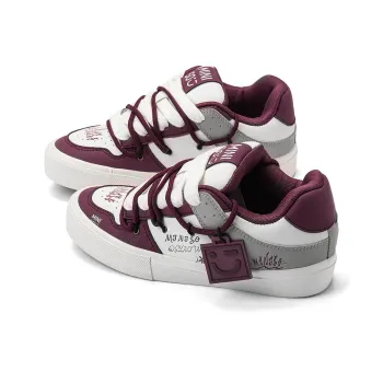 MINISO Low Top Skateboard Shoes Unisex Burgundy
