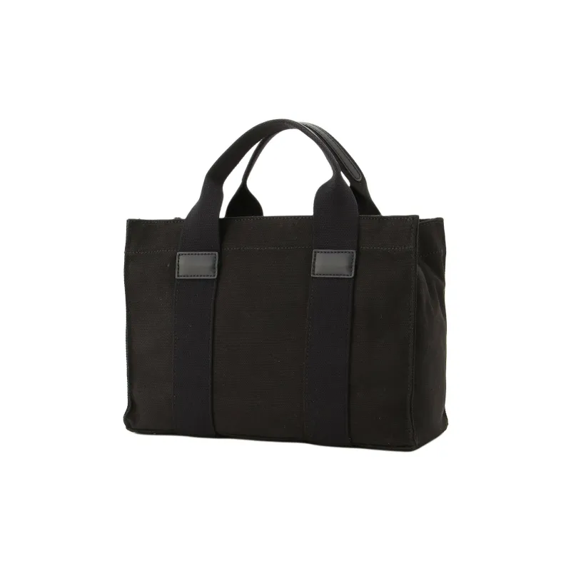GUESS Cotton Tote Bag Shopping Bag Shoulder Bag Crossbody Bag Handbag Small Size Women's Black-2
