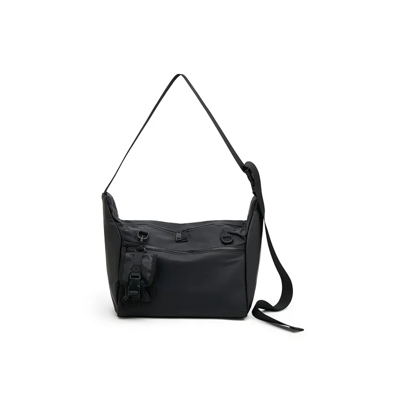 Old Man's Head Fabric Shoulder Bag Men's Black-0