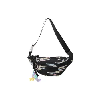 MOK Nylon Fabric Sling Bag Regular Unisex Ecru/Black/Pink/Yellow