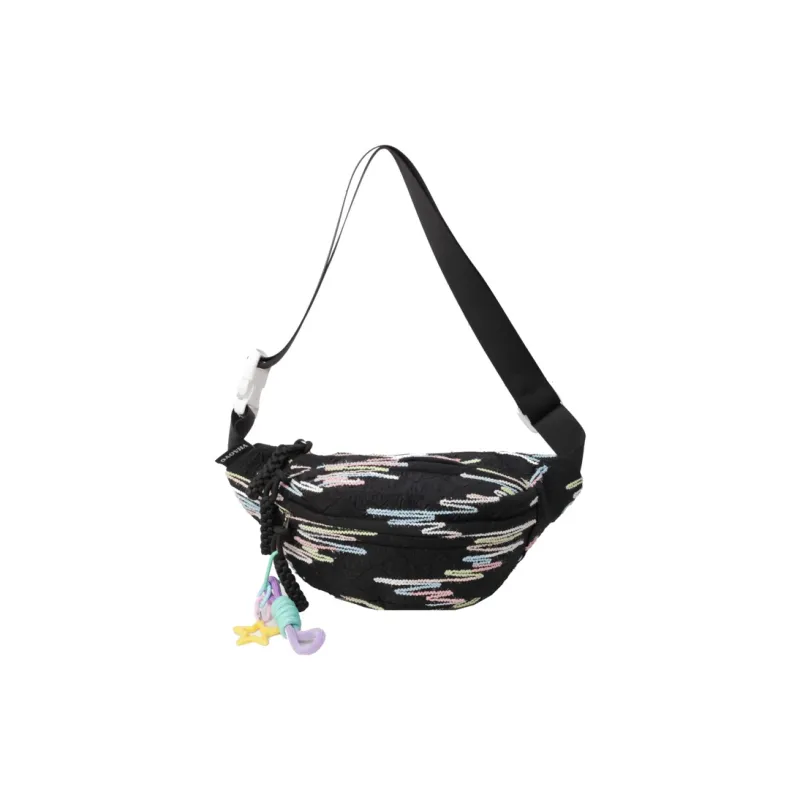 MOK Nylon Fabric Sling Bag Regular Unisex Ecru/Black/Pink/Yellow-4