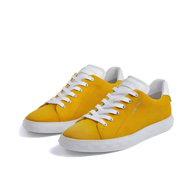Jimmy Choo Diamond Light/F Low-Top Skateboard Shoes Women's Yellow-2
