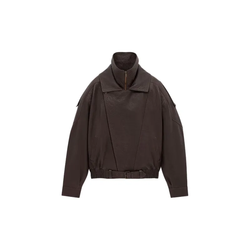 SAINT LAURENT Leather Bomber Jacket-2