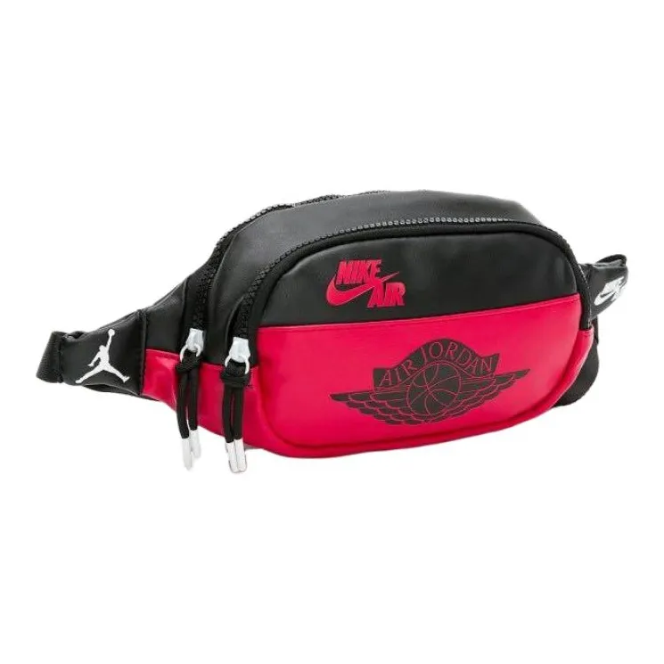 Jordan Polyurethane Sling Bag, Crossbody Bag, Fanny Pack Regular Unisex Bred Black Red-2