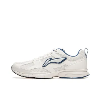 LiNing R037 Cushioning Slip Resistant Abrasion Resistant Breathable Low Top Running Shoes Men's White Blue