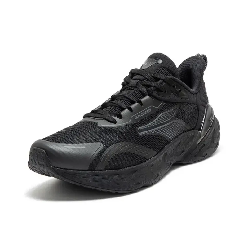 361° Popping Foam Cushioning Breathable Low Top Training Running Shoes Men's Black Gray-1