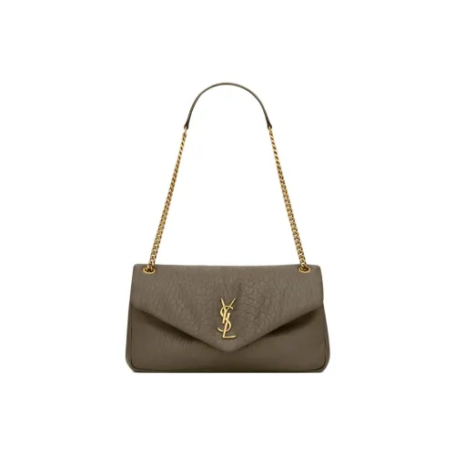 SAINT LAURENT Grained Sheepskin Handbag Shoulder Bag Women's Light Musk