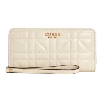 GUESS Faux Leather Wallet Large Size Women's Gray White