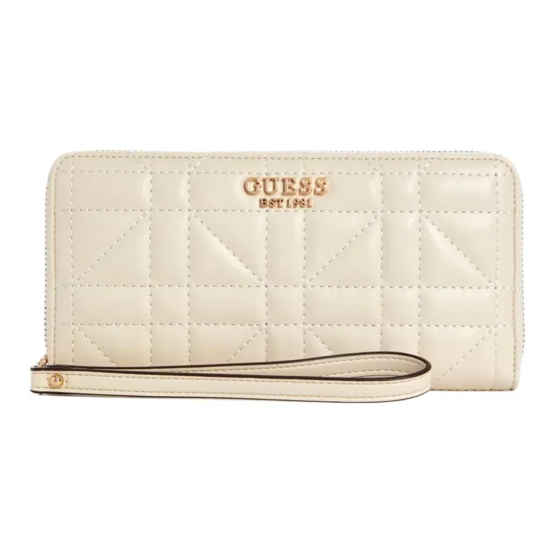 GUESS Faux Leather Wallet Large Size Women's Gray White-0