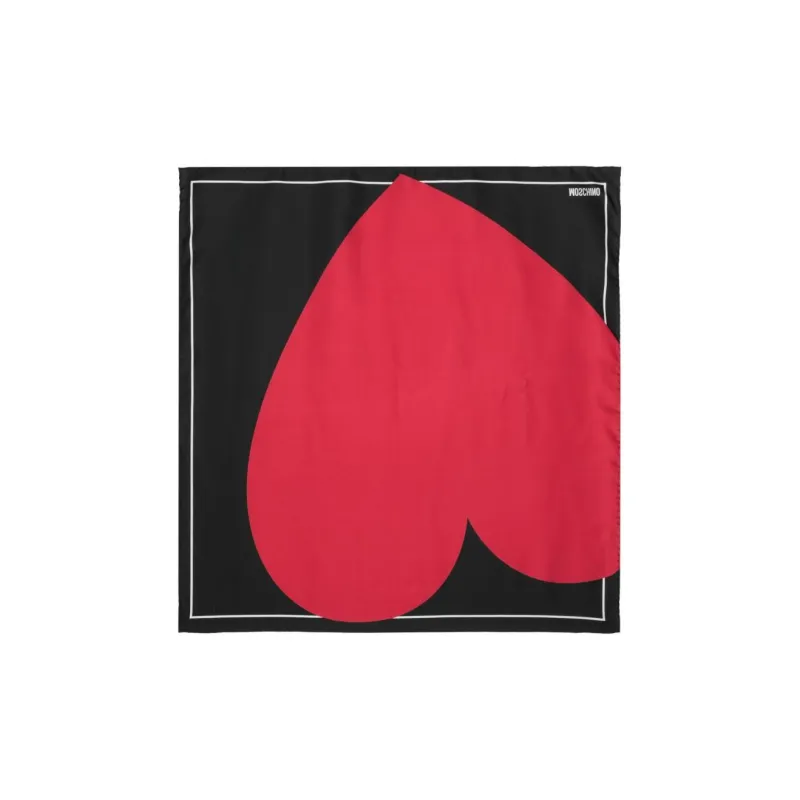 MOSCHINO Heart print Silk Scarf-1