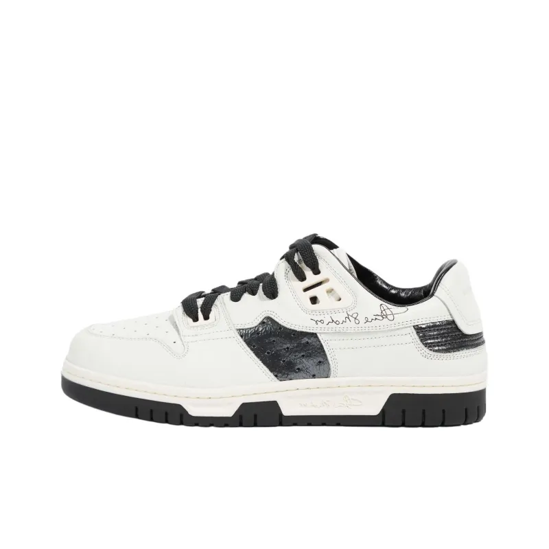 Acne Studios Low Top Skateboard Shoes Men's White Black-0