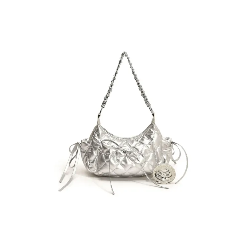 SUPERCUTE PU Shoulder Bag Portable Crossbody Bag Shoulder Bag Regular Women's Silver/Black/White-7