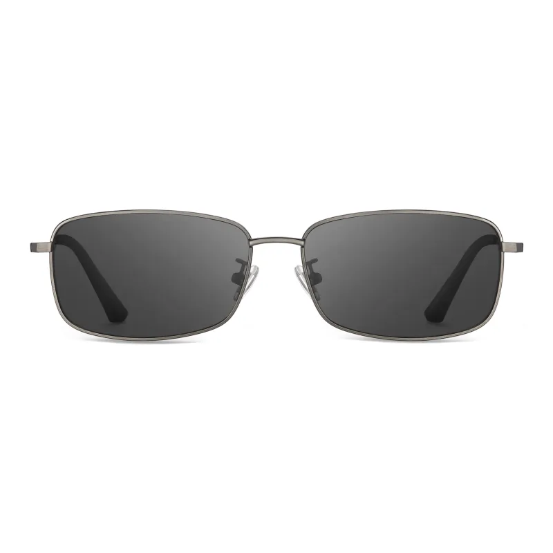 LOHO Alloy Rectangular Sunglasses Unisex Gunmetal-4