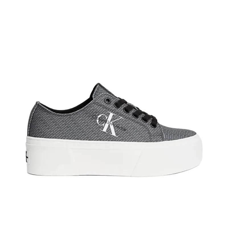 CKJ CALVIN KLEIN JEANS Low Top Skateboard Shoes Women's Gray-1