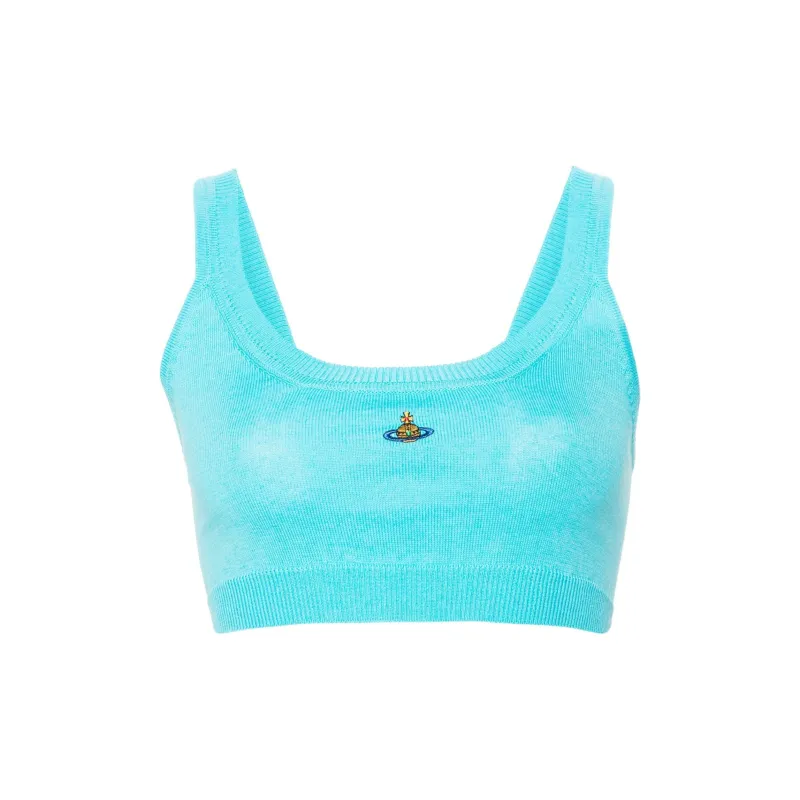 Vivienne Westwood Orb Embroidered Knit Cropped Top-0