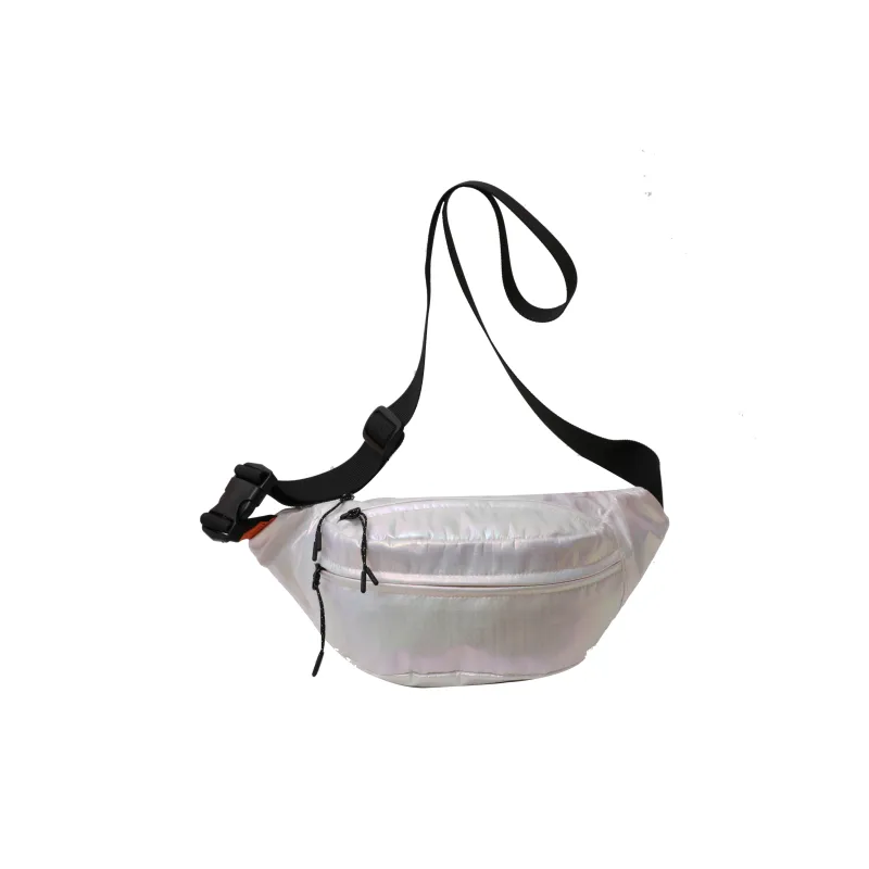 MOK Nylon Sling Bag Unisex White/Light Purple/Light Green-0