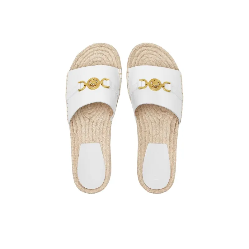 VERSACE Slide Slippers 3cm Women's White-3