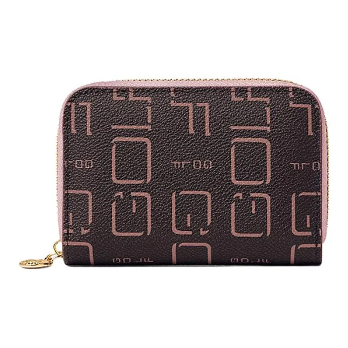 GOLF PVC Card Holder Regular Women's Smoke Pink Coffee/Burgundy Coffee-1