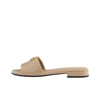 PRADA Saffiano Slide Slippers Women's Beige