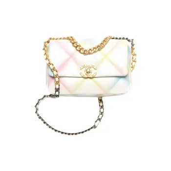 CHANEL 22P Goatskin Handbag, Shoulder Bag Women's White