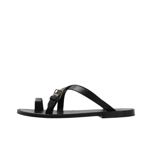 SAINT LAURENT Buckle Detailed Slip-On Sandals Women's