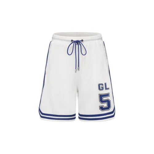 GALLIANO LANDOR Casual Shorts Men Creamy White And Blue