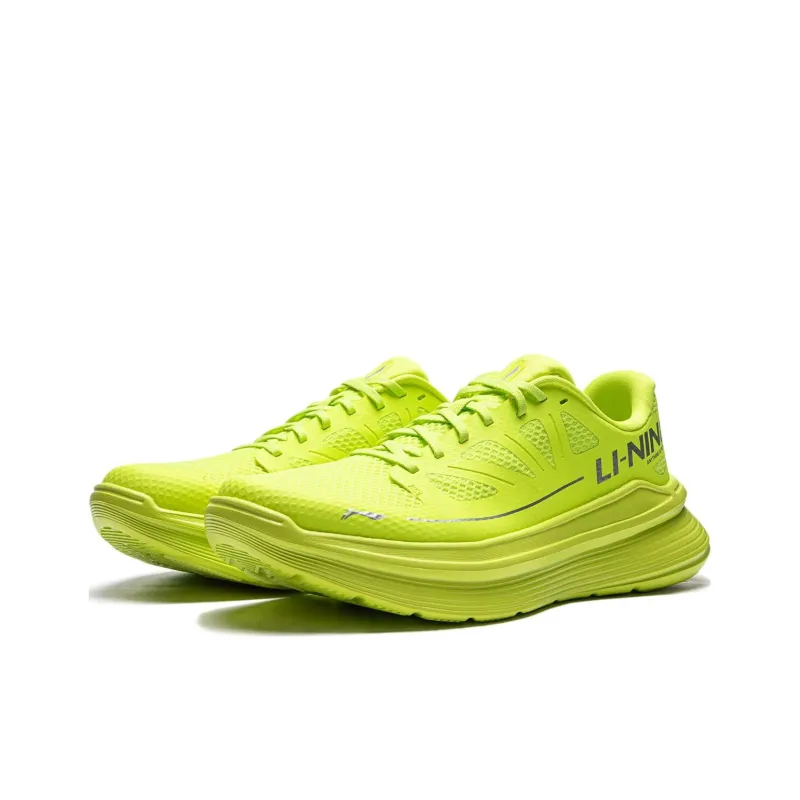LiNing Ling Yue Cushioning Breathable Low Top Casual Running Shoes Men's Fluorescent Lime Green-2