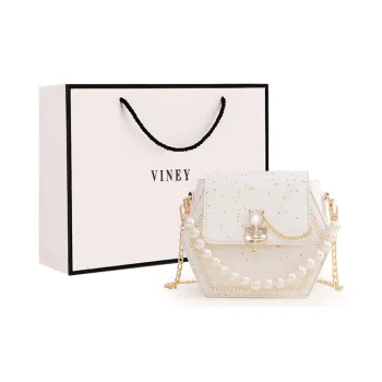 VINEY Cow Leather Handbag, Shoulder Bag, Crossbody Bag Mini Women's White