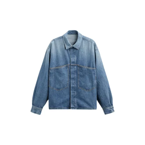 ZARA Denim Jackets Men Light Blue