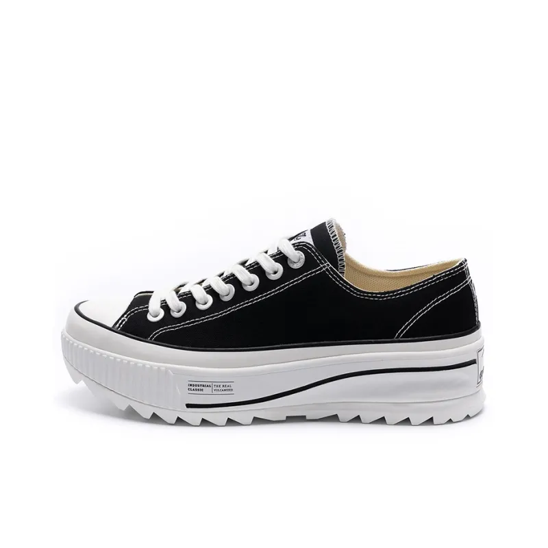 Excelsior Canvas Shoes Unisex Low Top Obsidian Black/White-0