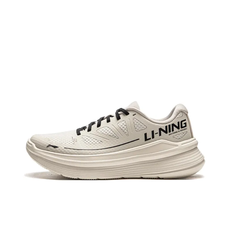 LiNing Ling Yue Cushioning Wear Resistant Low Top Running Shoes Women's Silver Birch Gray-0